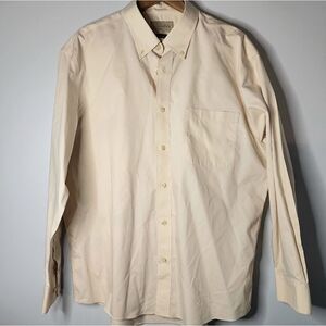 Cabela's button down dress casual shirt men's XL cream color